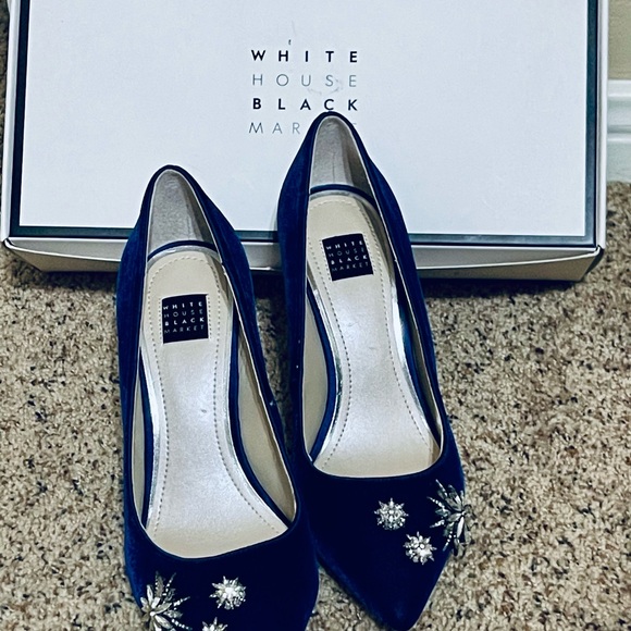 White House Black Market Shoes - White House Black Market Blue Embellished Women's Shoes